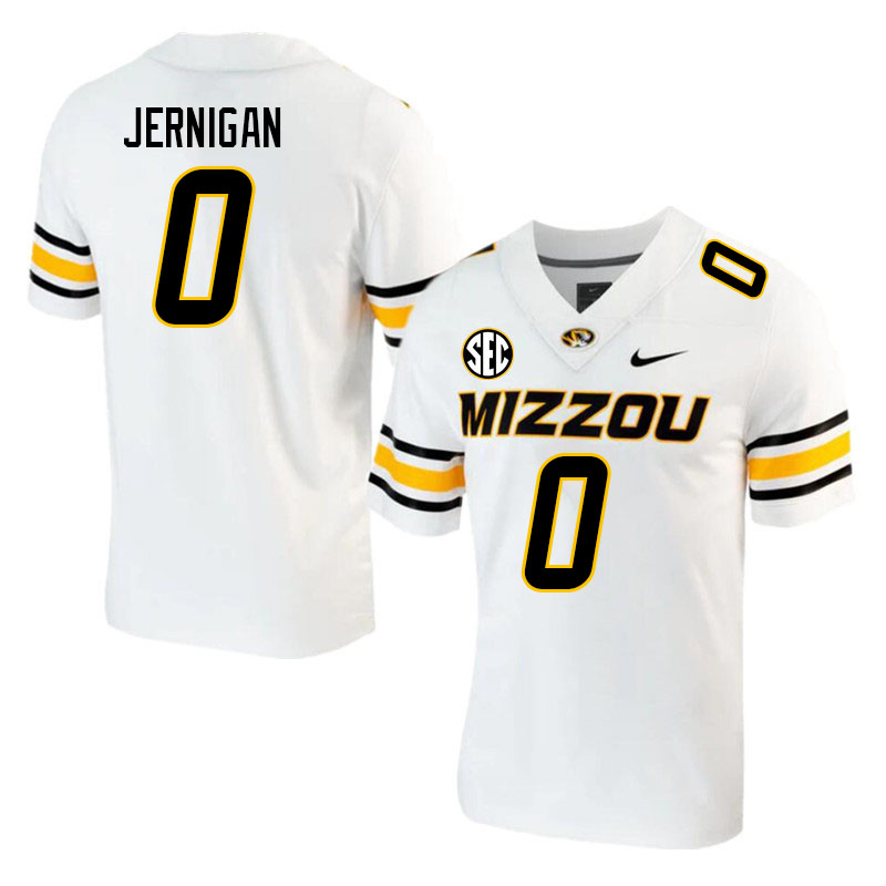 Men-Youth #0 Jayden Jernigan Missouri Tigers College 2023 Football Stitched Jerseys Sale-White
